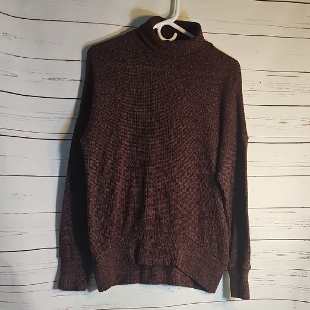 TOPSHOP Turtleneck‎ Sweater Knit Pullover Cozy Relaxed Fit Maroon Size 4
